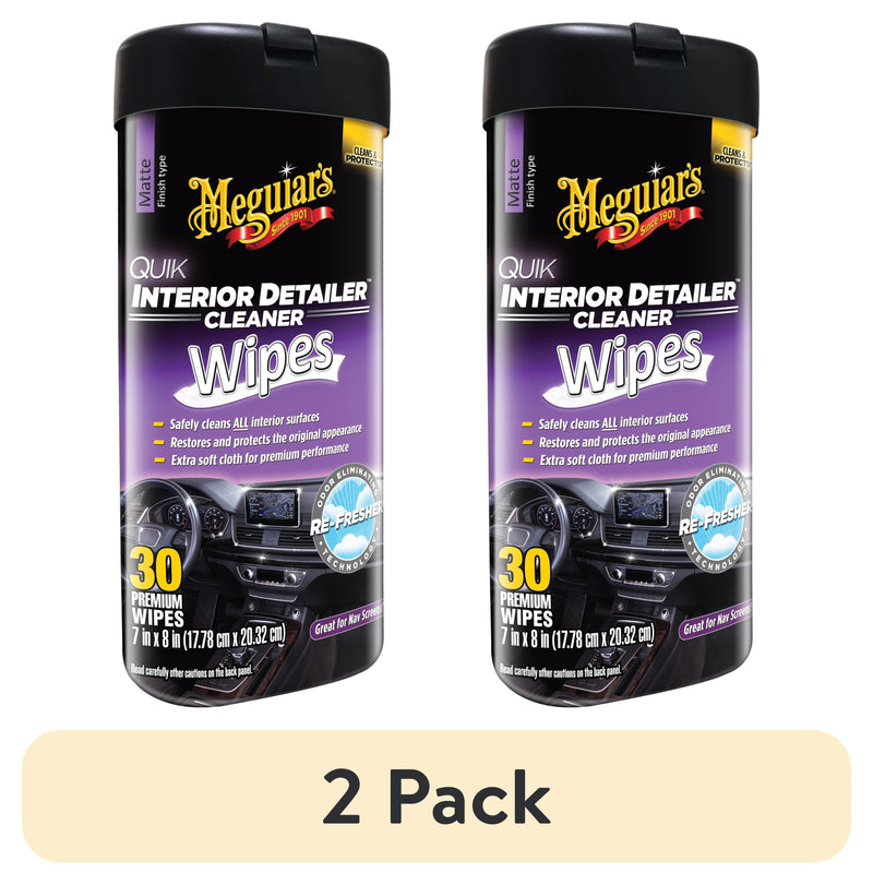 (2 pack) Meguiar's Quik Interior Detailer Cleaner Wipes, G13600, 30 Wipes