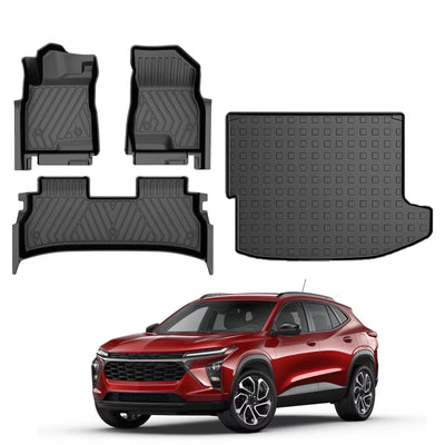 DIKSOAKR Floor Mats & Cargo Liner for Chevrolet Trax 2024-2025 Custom Fit All Weather TPE Rubber Floor Liner 1st&2nd Row&Trunk Mat Full Set Car Floor Mats