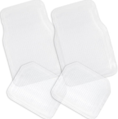 Zone Tech All Weather Full Rubber Clear Car Interior Floor Mats - 4-Piece Set Clear Heavy Duty Car Interior Floor Mats